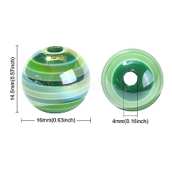 30 шт. гальванические непрозрачные полосатые европейские бусины из смолы&nbsp;RESI-CJ0003-10