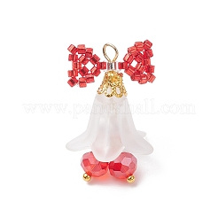 Колокольчик из стеклянного бисера с подвесками-бантиками&nbsp;PALLOY-MZ00993