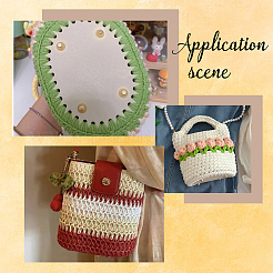 3 шт. 3 цвета овальные сумки из искусственной кожи для вязания крючком&nbsp;AJEW-CL0001-76