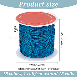18 рулон 18-х цветов круглого металлического шнура MCOR-BC0001-01B