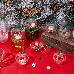 Рождественские прозрачные пластиковые подарочные коробки для хранения украшений в форме яблока с крышкой&nbsp;CON-WH0089-167A