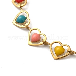 Браслеты из нержавеющей стали 304 в форме сердца для женщин&nbsp;LS-BJEW-C076-02A-01