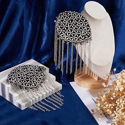 2 шт. съемные железные эполеты с кисточками&nbsp;AJEW-FH0006-25P