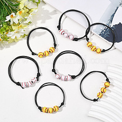 20шт 2 цвета спортивные браслеты из акриловых бусин для мужчин и женщин&nbsp;BJEW-SP0001-22