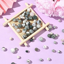 60 шт. бусины из натурального древесного агата двух размеров&nbsp;G-YW0002-97