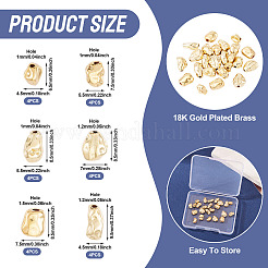 24шт 6 стиля латунные бусины KK-TA0002-34
