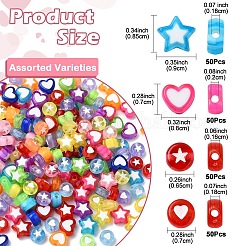 200шт 4 стиля прозрачные акриловые бусины&nbsp;OACR-YW0001-97