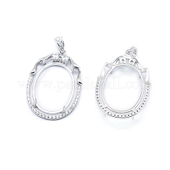 Антикоррозийное родиевое покрытие 925 подвеска из стерлингового серебра с когтями в форме кабошона STER-I017-042P