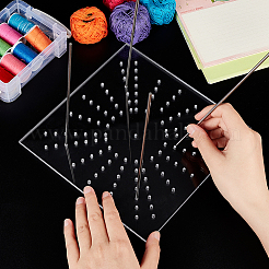 Квадратная акриловая доска для вязания крючком DIY-WH0304-731