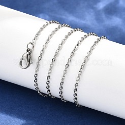 Устойчивые к потускнению женские ожерелья из нержавеющей стали с круглыми крестообразными звеньями&nbsp;X-NJEW-507L-7