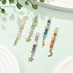 Подвески из натуральных смешанных камней с ограненными круглыми бусинами&nbsp;PALLOY-JF03604