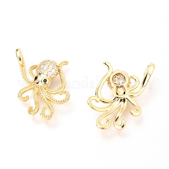 Подвески из латуни с прозрачным микропейвом и черным фианитом&nbsp;ZIRC-O036-25G