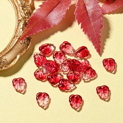 Осенняя тема двухцветные прозрачные стеклянные подвески GLAA-YW0001-53D