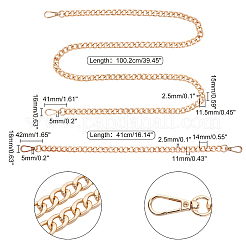 Алюминиевые ручки для сумок с цепочкой&nbsp;FIND-PH0002-13LG