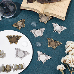 20 шт. подвеска в виде бабочки из сплава 2 цветов с кабошонами DIY-PH0003-27-WH