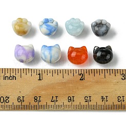 80шт 8 цвета двухцветные прозрачные/непрозрачные акриловые бусины&nbsp;TACR-FS0001-48