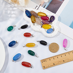 20 шт. подвески из натурального агата двух цветов&nbsp;G-FH0002-43