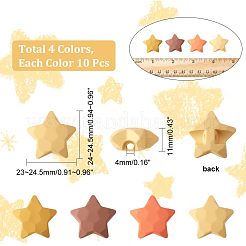 40 шт. 4 прорезиненных непрозрачных акриловых бусин MACR-CA0001-34