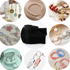 Квадратные бархатные сумки для украшений TP-BBC0001-01B-01