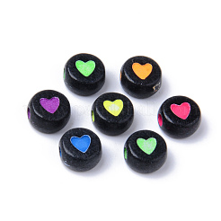 Непрозрачные черные акриловые бусины&nbsp;X-MACR-S273-40