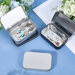 4 шт. двухцветные железные шкатулки для хранения ювелирных изделий с откидной крышкой CON-SP0001-18