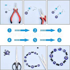 Ручной сглаза Lampwork плоские круглые бусины&nbsp;LAMP-NB0001-16