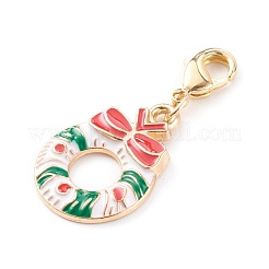 Рождественские тематические подвески из сплава с эмалью&nbsp;HJEW-JM00457-05