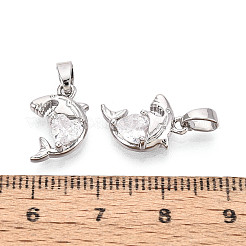 Латунные микропаве прозрачные кубические циркониевые подвески&nbsp;KK-N259-15P