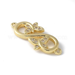 Шармы-соединители из латуни с микропаве из прозрачного кубического циркония KK-Q044-01E-G