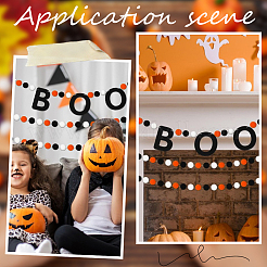 Тема хеллоуин 5 нити окрашенные распылением натуральные деревянные бусины нити&nbsp;WOOD-SP0001-02B