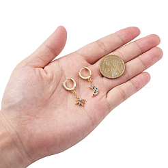 Серьги с кольцами в виде звезд и луны асимметричные&nbsp;EJEW-JE04031-01