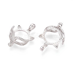 925 серебряная подвеска с прозрачным микропаве из кубического циркония в форме кабошона STER-N016-45P