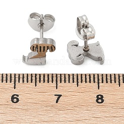 Серьги-гвоздики в форме щенка из нержавеющей стали 304 X-EJEW-F227-05P