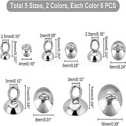 60 шт. 10 стиля 201 нержавеющая сталь бусины колпачки подвески STAS-UN0028-25