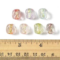 16 шт. 7-х цветные бусины ручной работы из фольги в технике лэмпворк FOIL-FS0001-03