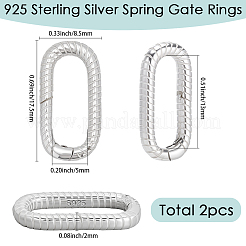2 шт. 925 кольца-пружинки из стерлингового серебра&nbsp;STER-SC0001-59