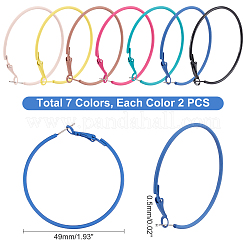 7 пара больших серег-колец Huggie Hoop из нержавеющей стали 201 двух цветов&nbsp;EJEW-DC0001-09