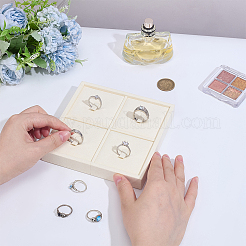 Подставки для колец-органайзеров из микрофибры с 4 слотом&nbsp;ODIS-WH0050-15C-01