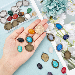 Набор для самостоятельного изготовления овальных подвесок из камня DIY-CA0003-63