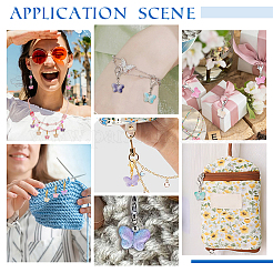 36 шт. 6-цветная прозрачная стеклянная подвеска-бабочка&nbsp;HJEW-PH02252