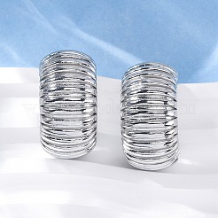 Серьги-гвоздики в форме буквы С из латуни EJEW-R025-35P