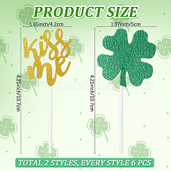 День святого патрика клевер бумажные украшения для торта AJEW-WH20022-29B