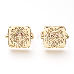 Латунные микро проложить манжеты кольца кубического циркония RJEW-P018-17G