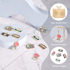 20шт 5 стиля подвески из цинкового сплава с эмалью&nbsp;ENAM-CD0001-19