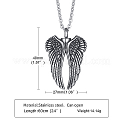 Ожерелье из нержавеющей стали с подвеской из пепла BOTT-PW0002-043A-AS