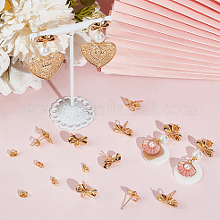 12 шт. фурнитура для сережек-гвоздиков из латуни с бантом&nbsp;KK-BBC0011-92G