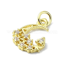 Подвески из латуни с микро-паве на тему луны&nbsp;KK-H475-57G-01