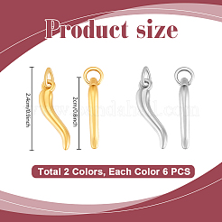 12 шт. подвески из нержавеющей стали 304 двух цветов&nbsp;PALLOY-PH01906