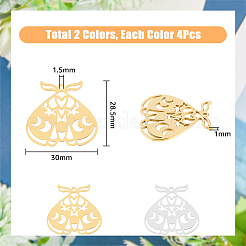 8 шт. 2-цветное ионное покрытие (IP) 201 подвески из нержавеющей стали STAS-DC0011-08