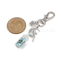 7 шт. подвеска в виде чакры из натуральных и синтетических драгоценных камней и стеклянной бутылки HJEW-JM04167